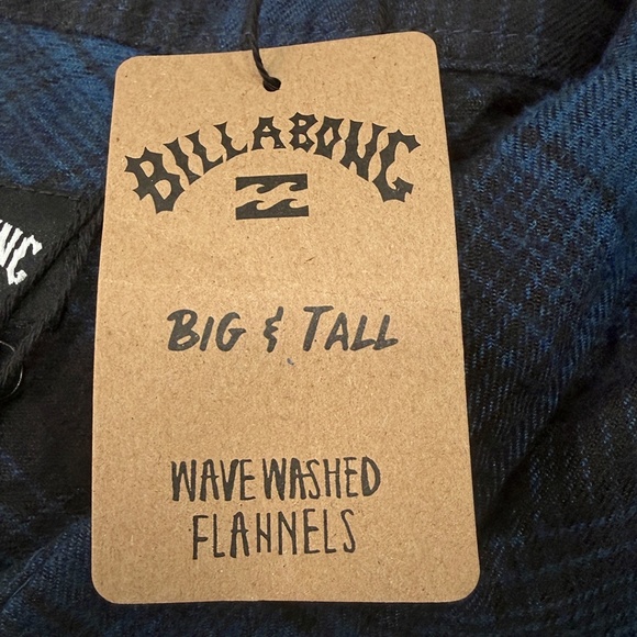 Billabong Big & Tall Coastline Flannel Shirt - NWT Mens 5XL Multi - #48635-E5 - Picture 2 of 3